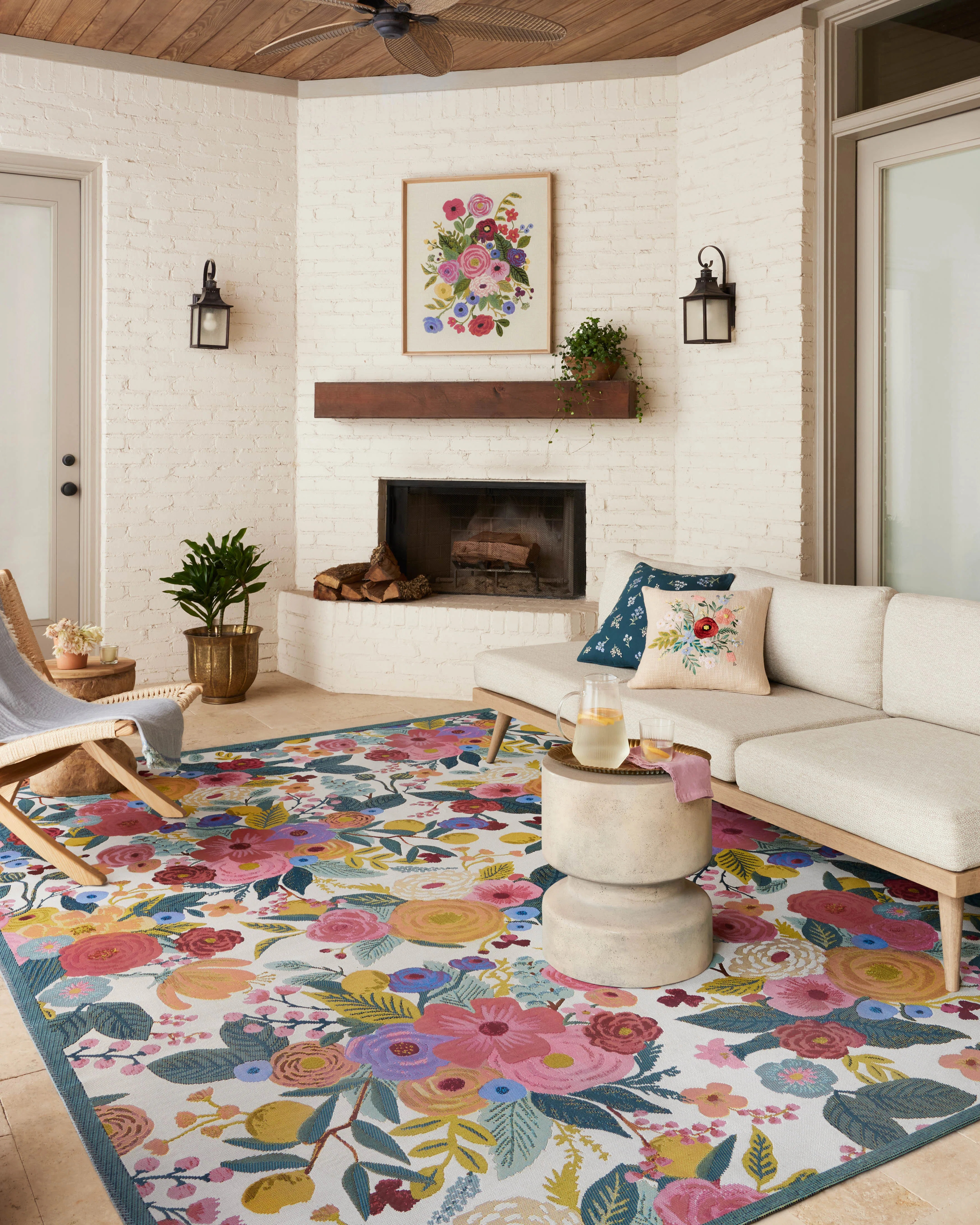 Rifle Paper Co. x Loloi Perennial Rose / Multi Indoor / Outdoor Area Rug & Reviews | Wayfair | Wayfair North America