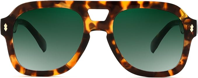 FEISEDY Retro Thick Aviator Sunglasses for Women Men, Large Vintage Classic Shades Square Pilot S... | Amazon (US)