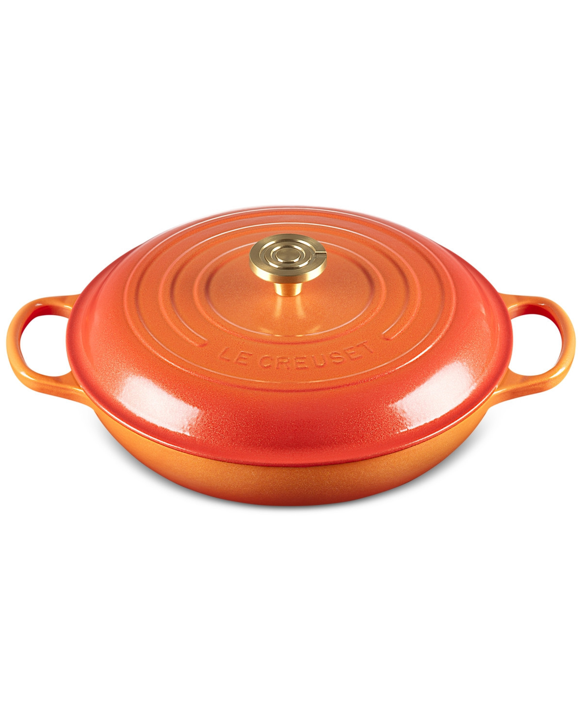 Le Creuset Signature 3.5-Qt. Flamme Doree Round Braiser with Crucible Knob - 100th Anniversary Edition - Flamme Dor | Macy's