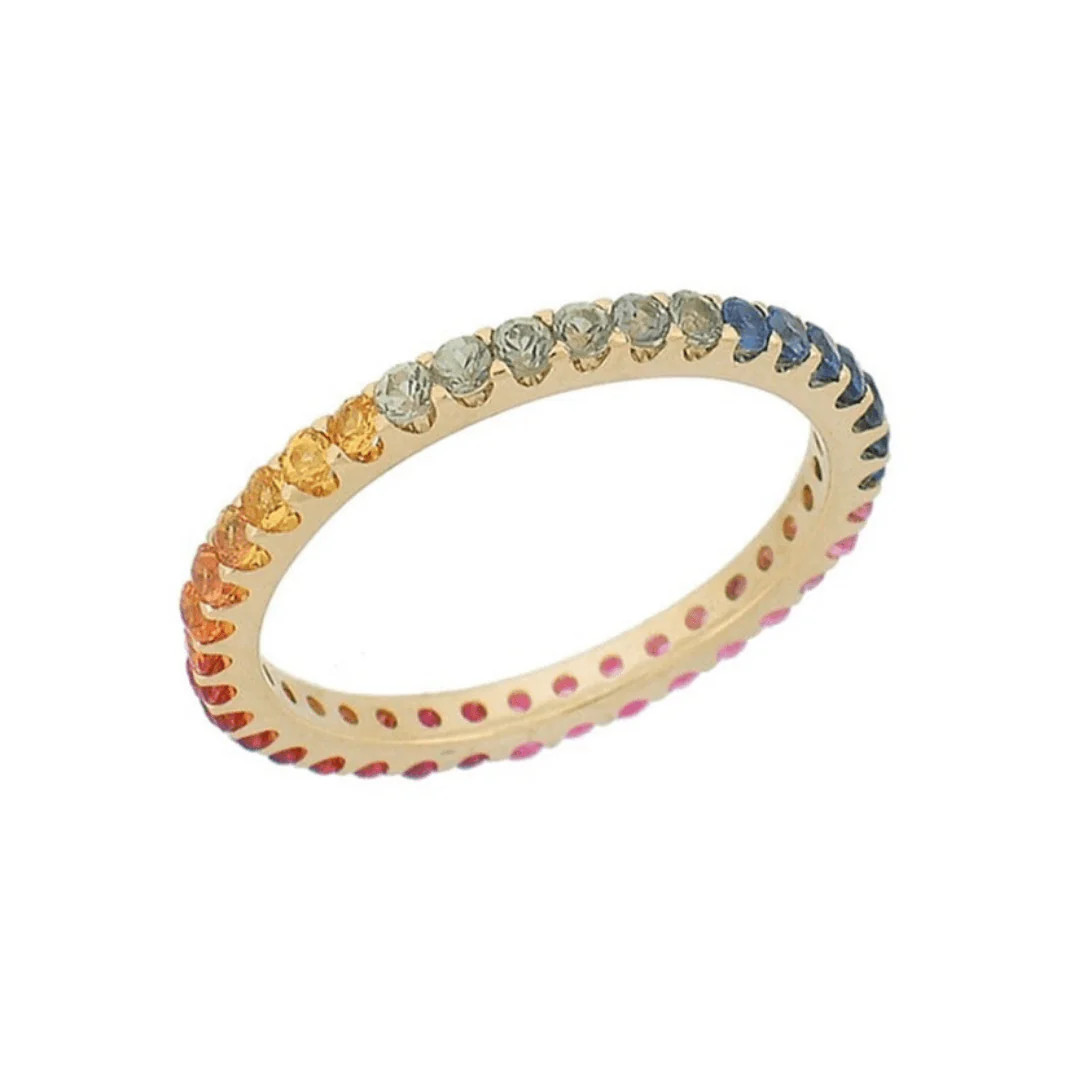 Sapphire Rainbow Ombré Ring | LINDSEY LEIGH JEWELRY