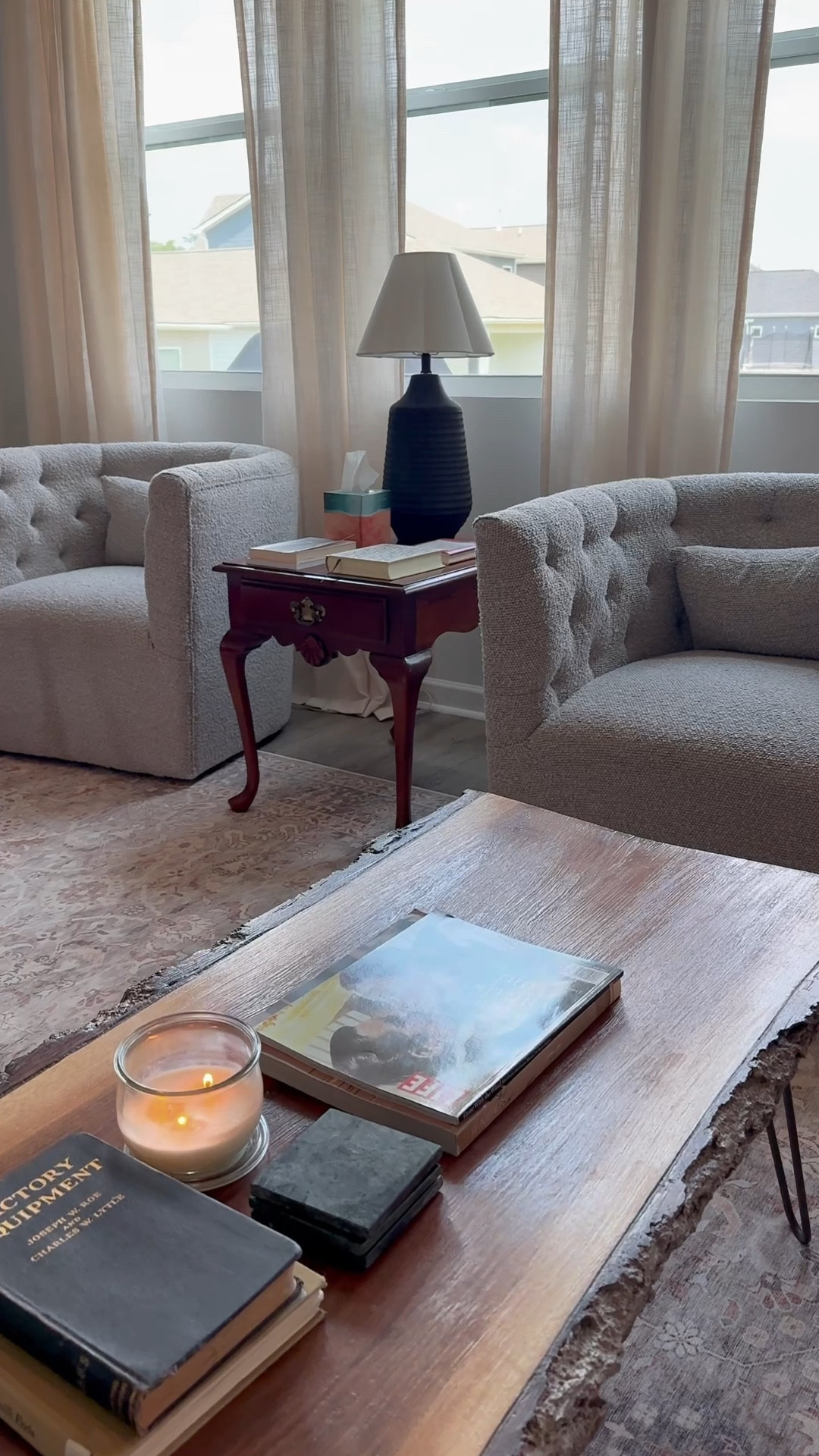 I updated my living room with a new side table I found on Facebook marketplace and styled it with cute books and a gorgeous lamp from target. I linked the exact items and similar furniture and decor pieces 🩷

#LTKHome