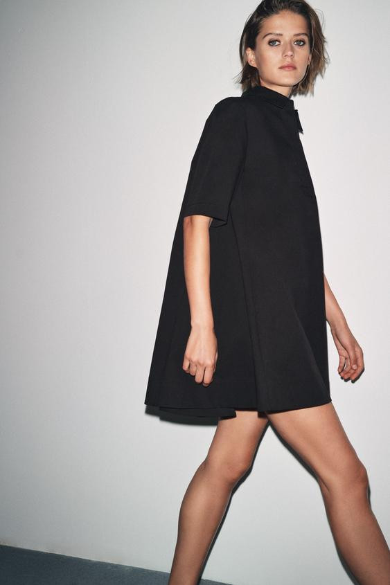 ZW COLLECTION POPLIN SHORT DRESS | Zara US