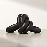 Decorative Black Ceramic Double Loop Knot XL + Reviews | CB2 | CB2