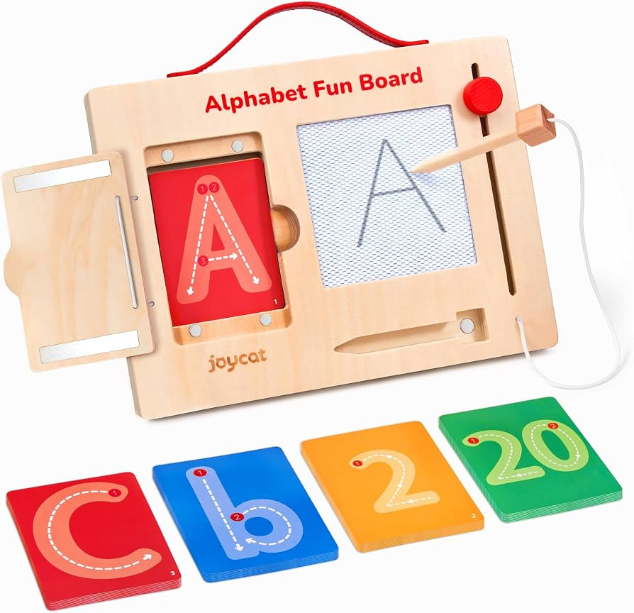 JoyCat Wooden Letter Tracing Board, Magnetic ABC & Numbers, 36 Cards | Amazon (US)