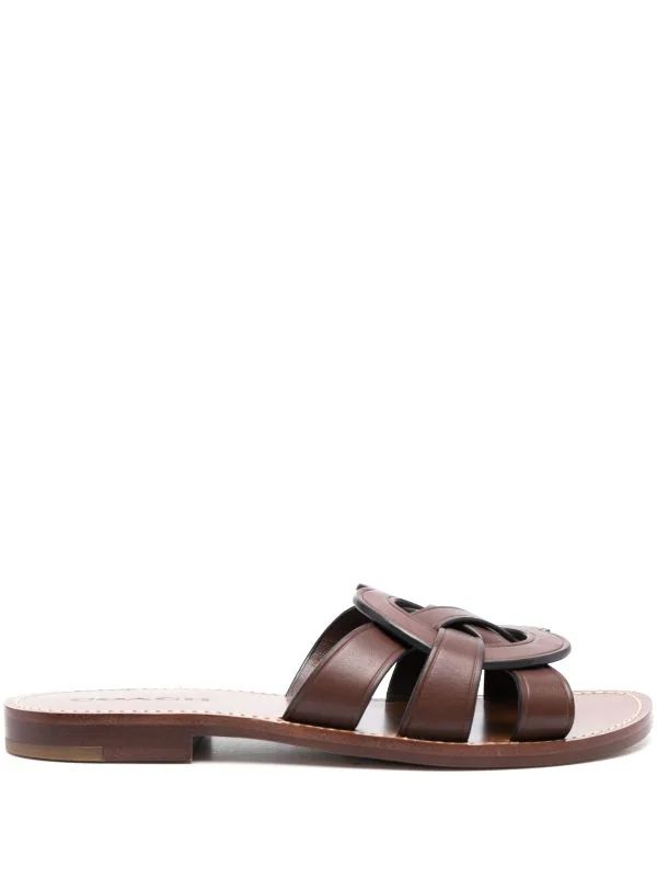 Issaa leather flat sandals | Farfetch Global