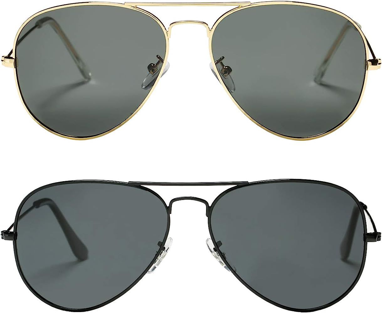 Amazon.com: Pro Acme Classic Polarized Aviator Sunglasses for Men and Women UV400 Protection (2 P... | Amazon (US)