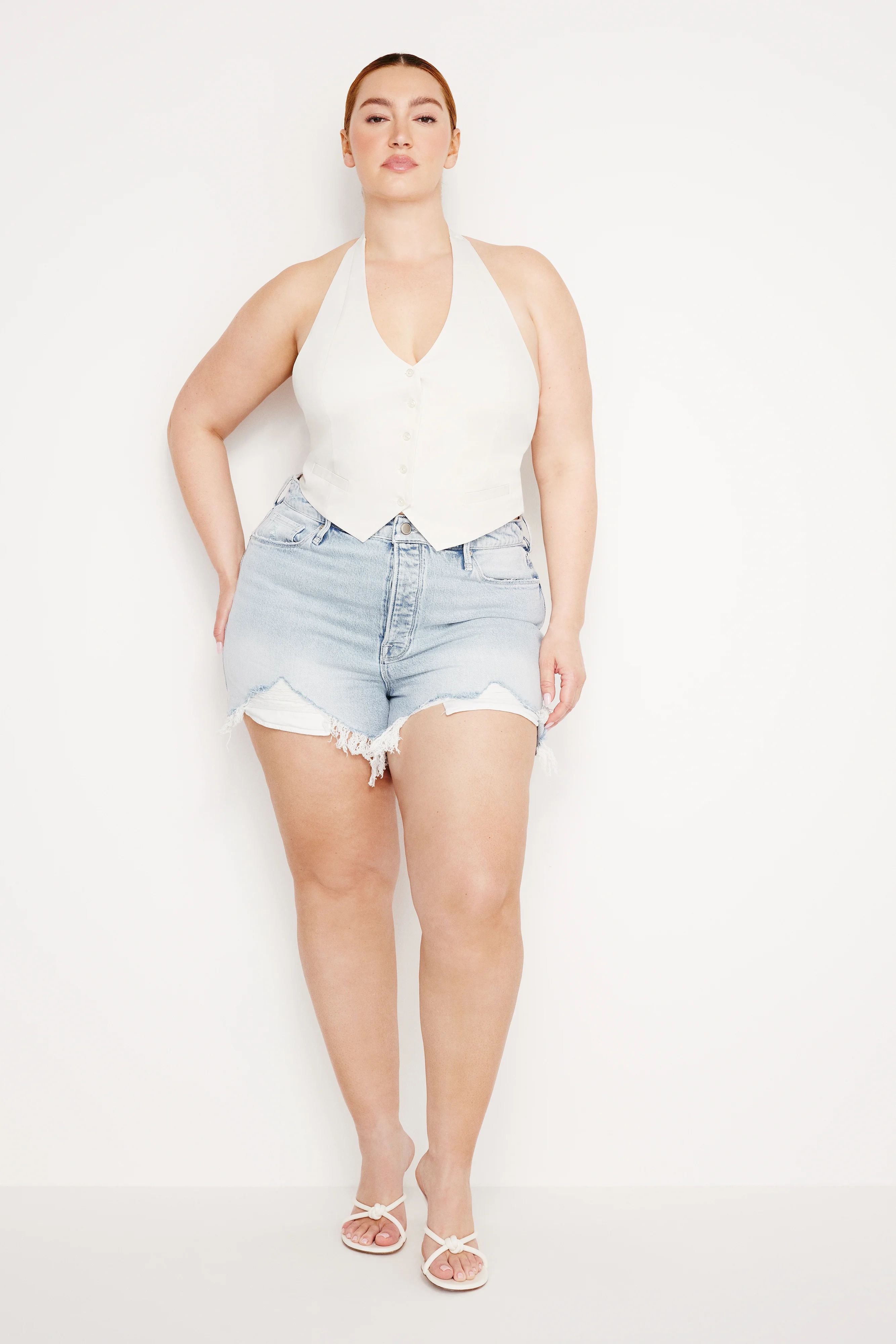 POPLIN HALTER VEST | CLOUD WHITE - GOOD AMERICAN | Good American