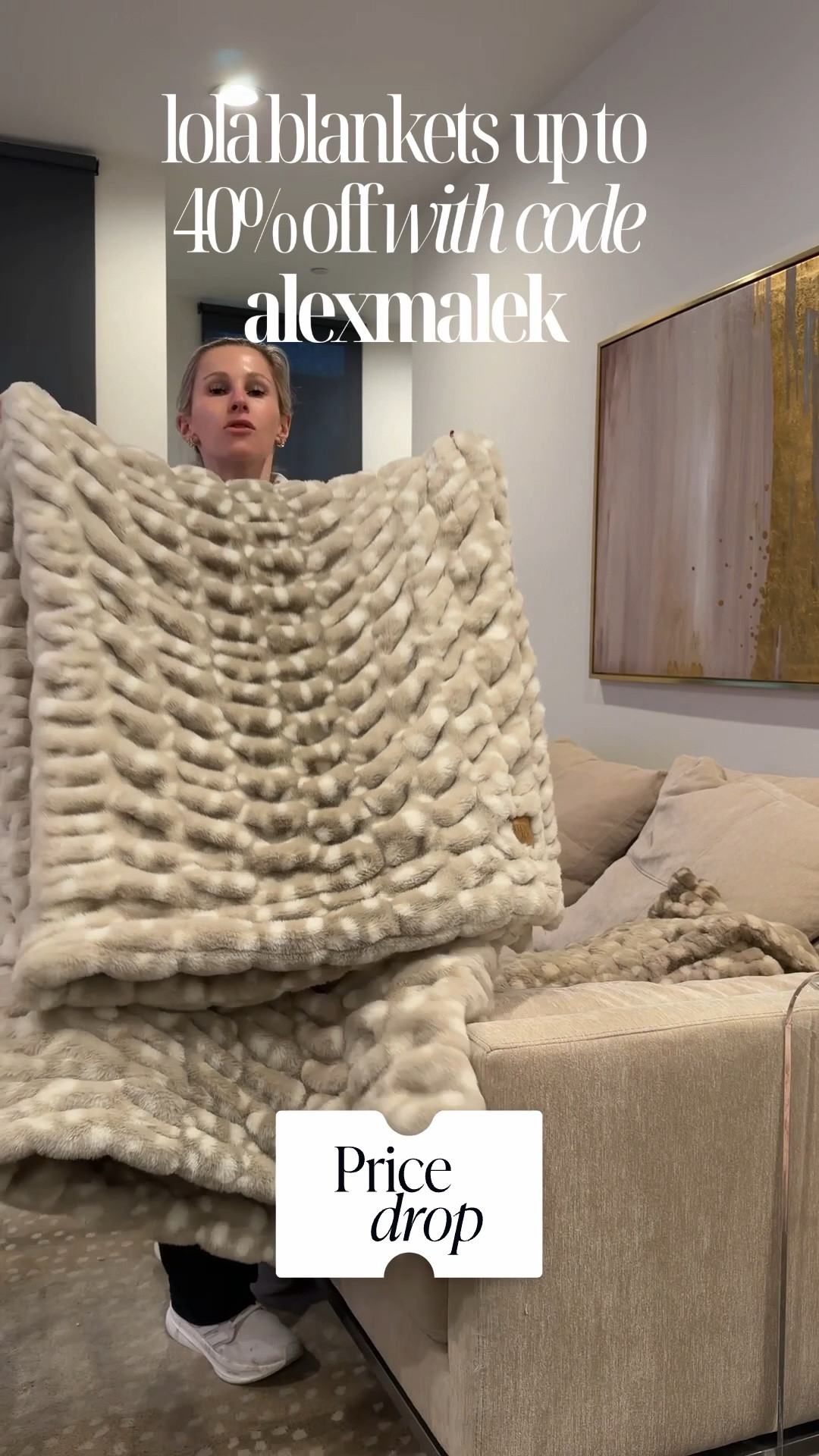 Lola blankets discount code is ALEXMALEK  🙌🙌The absolute best blankets in the world! Living room decor home decor home inspo fawn print

#LTKHome #LTKdayinmylife #LTKselfcare