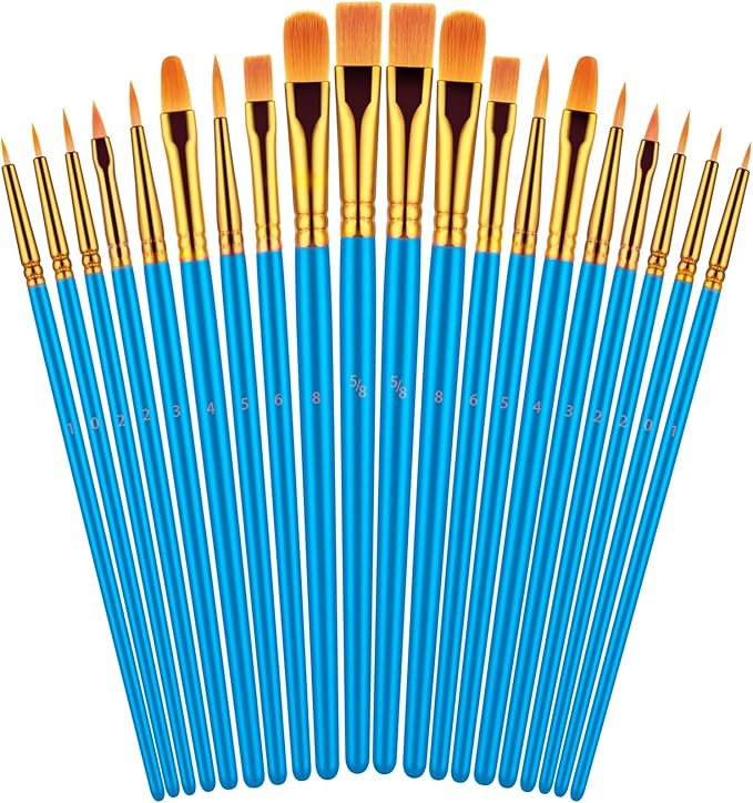Paint Brushes Set, 20 Pcs Paint Brushes for Acrylic Painting, Oil Watercolor Acrylic Paint Brush,... | Amazon (US)