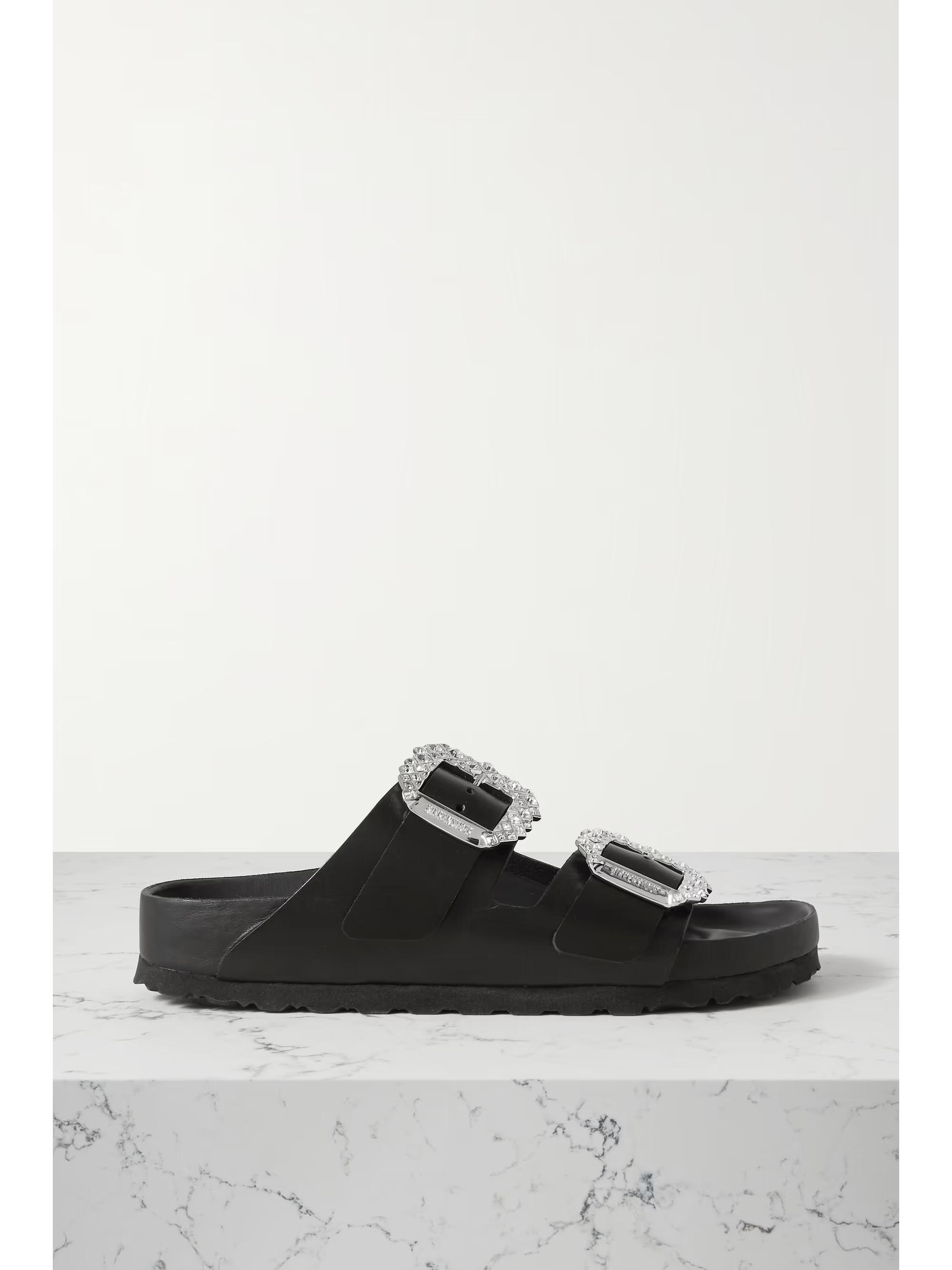 Black + Manolo Blahnik Arizona crystal-embellished leather sandals | BIRKENSTOCK 1774 | NET-A-POR... | NET-A-PORTER (US)