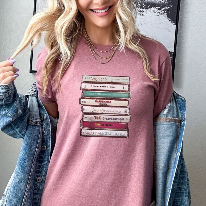 90s Girl Cassette Shirt. 1990's Female Pop Singers. Gift for Music Fan. Concert Mix Tape. Unisex ... | Etsy (US)