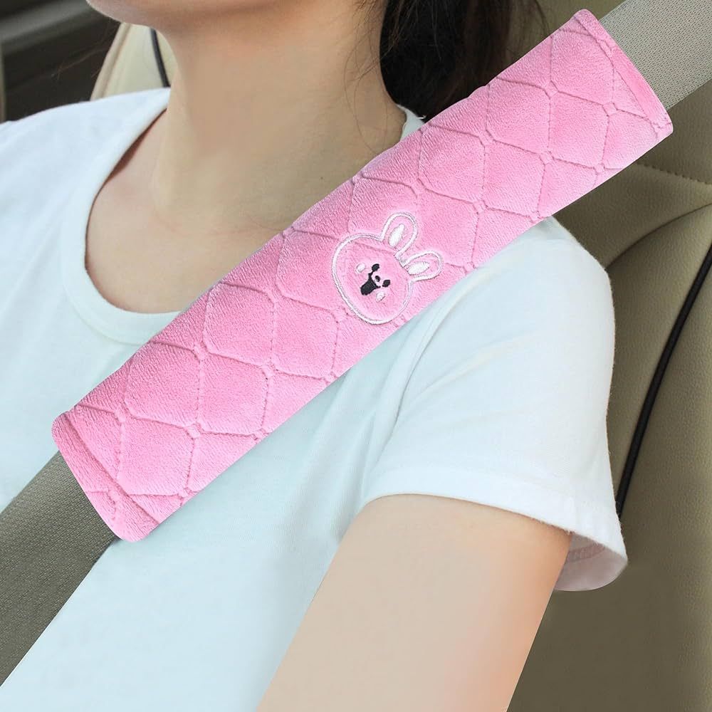 Amooca Soft Auto Seat Belt Cover Seatbelt Shoulder Pad Cushions 2 PCS for a More Comfortable Driv... | Amazon (US)