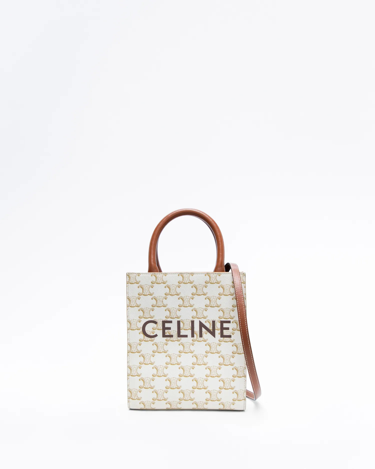 Canvas Triomphe Mini Vertical Cabas Tote | Vivrelle