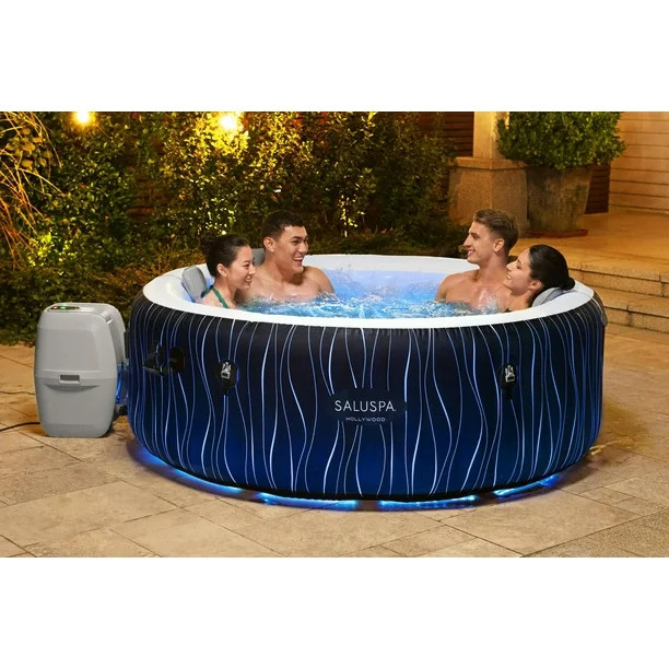 SaluSpa Hollywood AirJet Inflatable Hot Tub Spa with Color-Changing LED Lights 4-6 Person | Walmart (US)