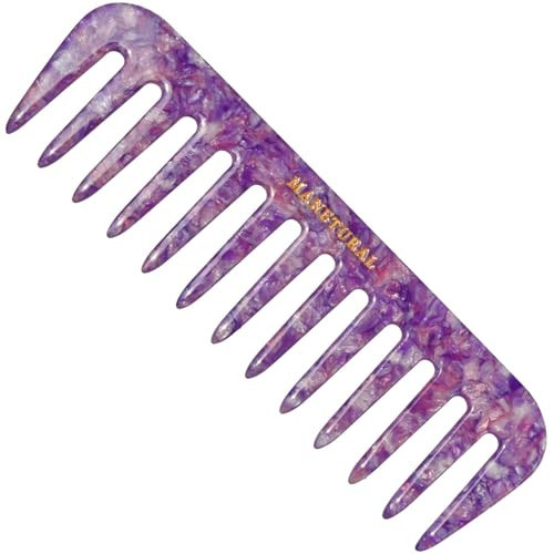 MANETURAL S1 Elegant Wide-Tooth Comb – Lightweight, Travel-Friendly, and Stylish Design for Tangle-Free Hair (Shiny purple) | Amazon (US)