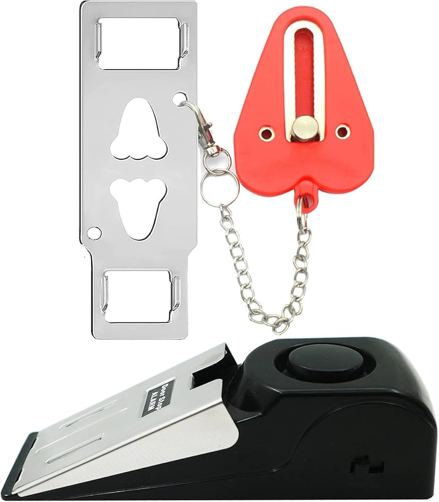 HNHMT Upgraded Portable Door Lock & Door Stop Alarm, Dual Protection Security Door Kit,Door ​Se... | Amazon (US)