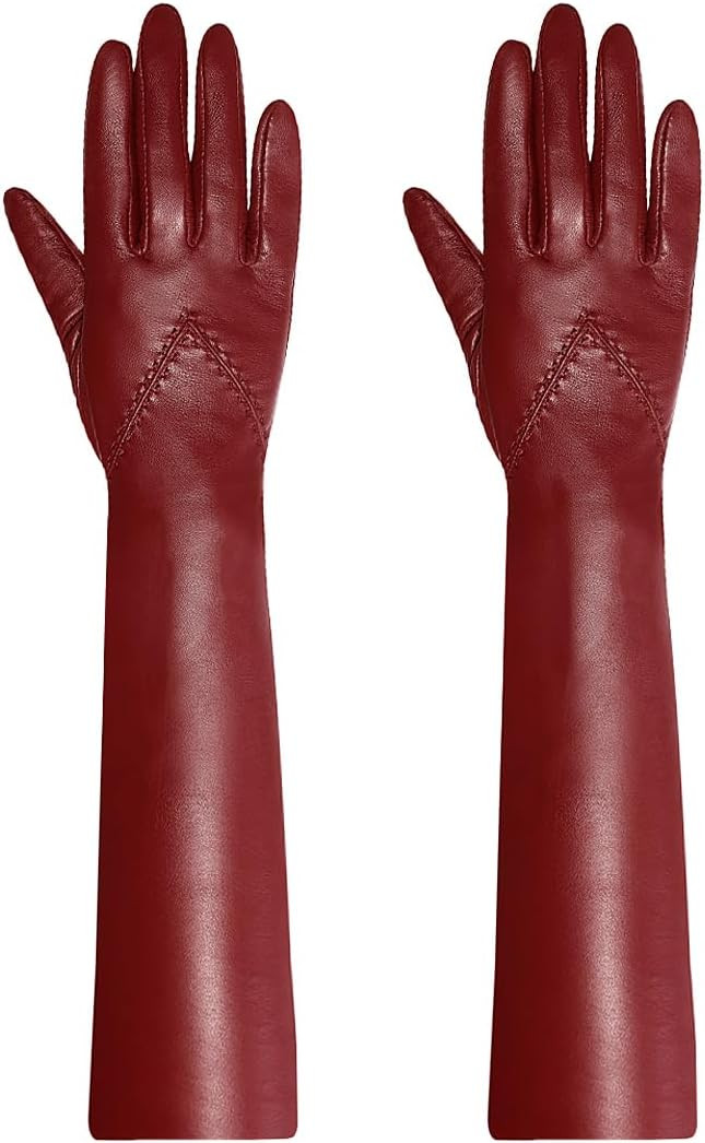 Harssidanzar Opera Elbow Length Gloves For Women's Vintage Evening Lambskin Gloves Touchscreen Te... | Amazon (US)