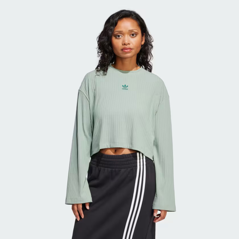 Essentials Wide Rib Long Sleeve Tee | adidas (US)