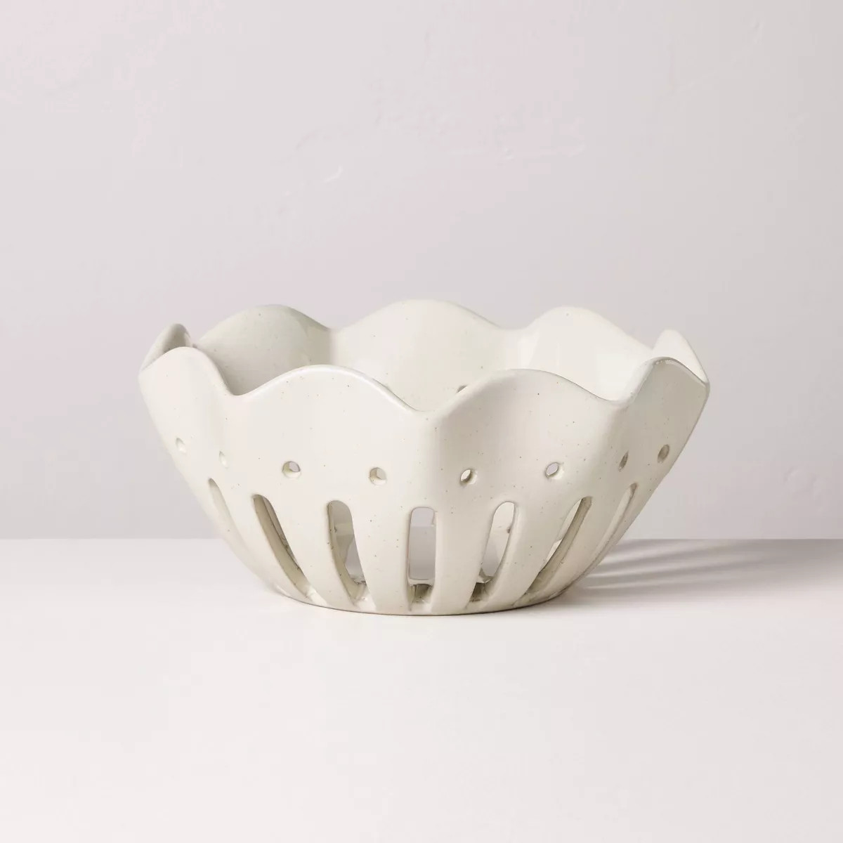 Large Wavy Edge Berry Bowl Sour Cream - Hearth & Hand™ with Magnolia | Target