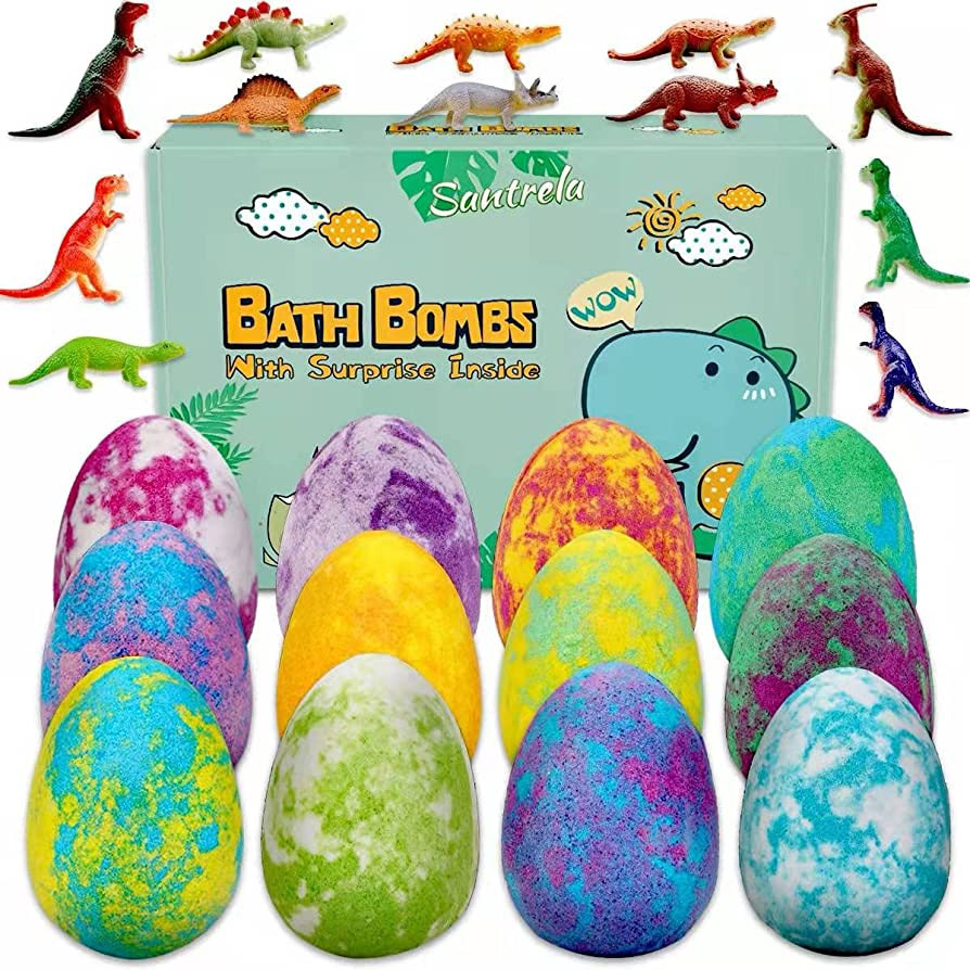 Bath Bombs for Kids with Toys Inside for Girls Boys - Surprise Dinosaur Eggs 12 Large Size Gift, ... | Amazon (US)