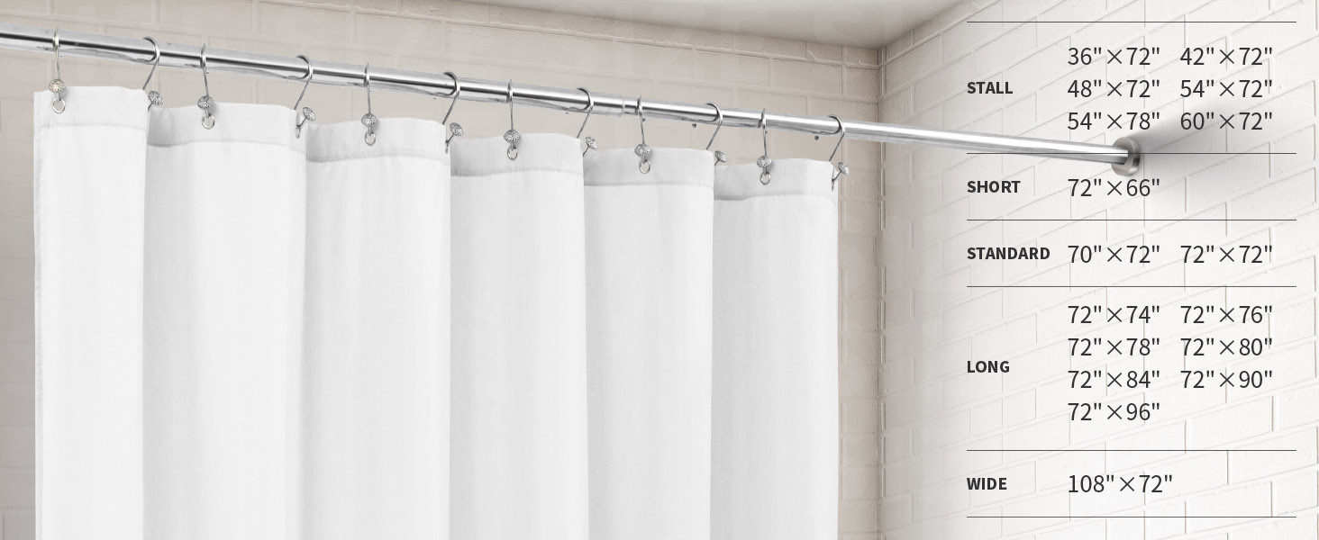 ALYVIA SPRING Extra Long Fabric Shower Curtain Liner Waterproof - 72" x 96", Soft & Lightweight X... | Amazon (US)