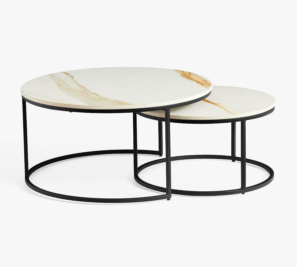 Delaney Round Nesting Outdoor Coffee Table | Pottery Barn (US)