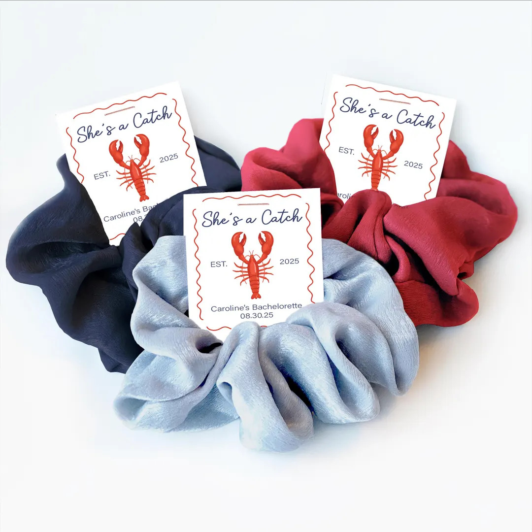 She's A Catch Bachelorette Party Favors, Hair Scrunchie, Lobster Bachelorette, East Coast, Coasta... | Etsy (US)