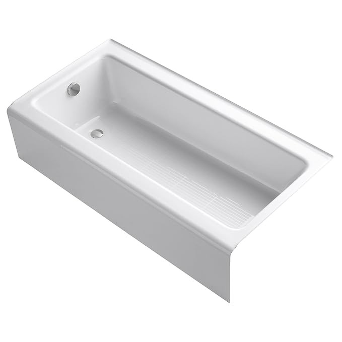 Kohler K-837-0 Bellwether 60-Inch by 30-Inch Cast Iron Bath with Integral Apron and Left-Hand Bat... | Amazon (US)