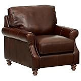 Amazon Brand – Stone & Beam Charles Classic Oversized Leather Chair, 39"W, Walnut | Amazon (US)