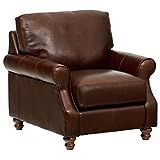 Amazon Brand – Stone & Beam Charles Classic Oversized Leather Chair, 39"W, Walnut | Amazon (US)