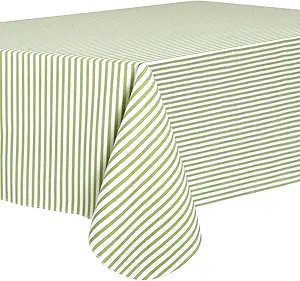 Weldomcor Striped Rectangle Tablecloth, Vinyl Tablecloth with Flannel Backing Wipeable Waterproof... | Amazon (US)