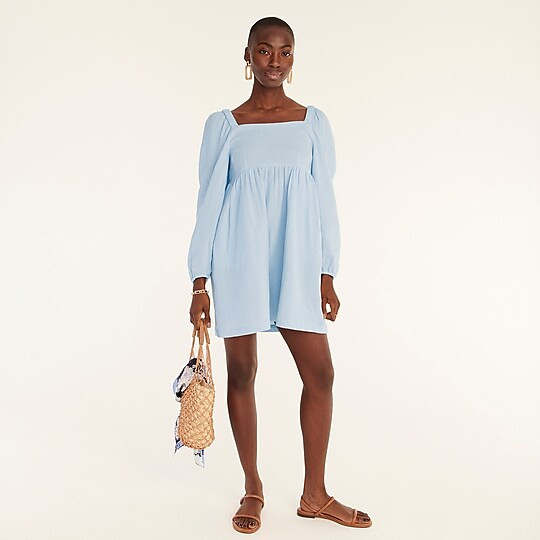 Squareneck gauze dress | J. Crew US
