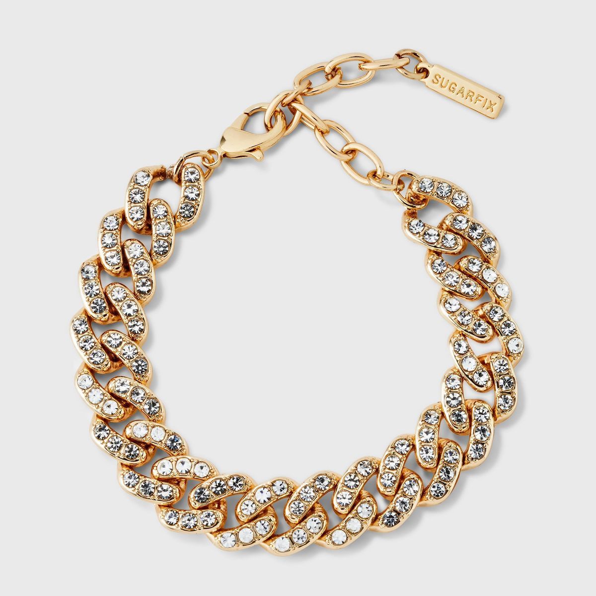 SUGARFIX by BaubleBar Gold and Crystal Curb Chain Bracelet - Gold | Target