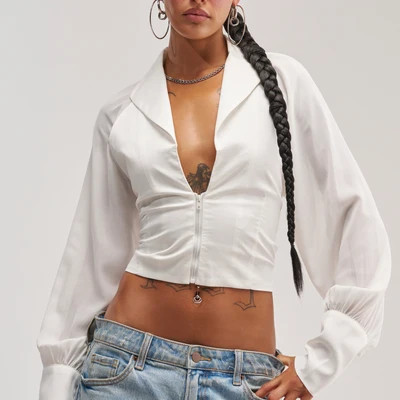 AKIRA Effortless Corset Blouse Top | Size Small | AKIRA