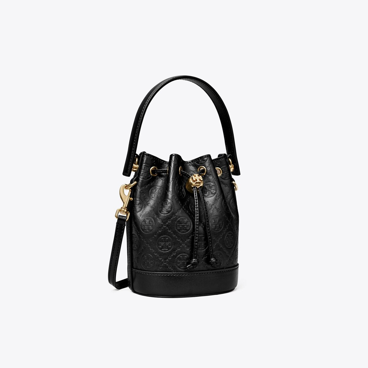 T Monogram Patent Embossed Mini Bucket Bag: Women's Designer Crossbody Bags | Tory Burch | Tory Burch (US)