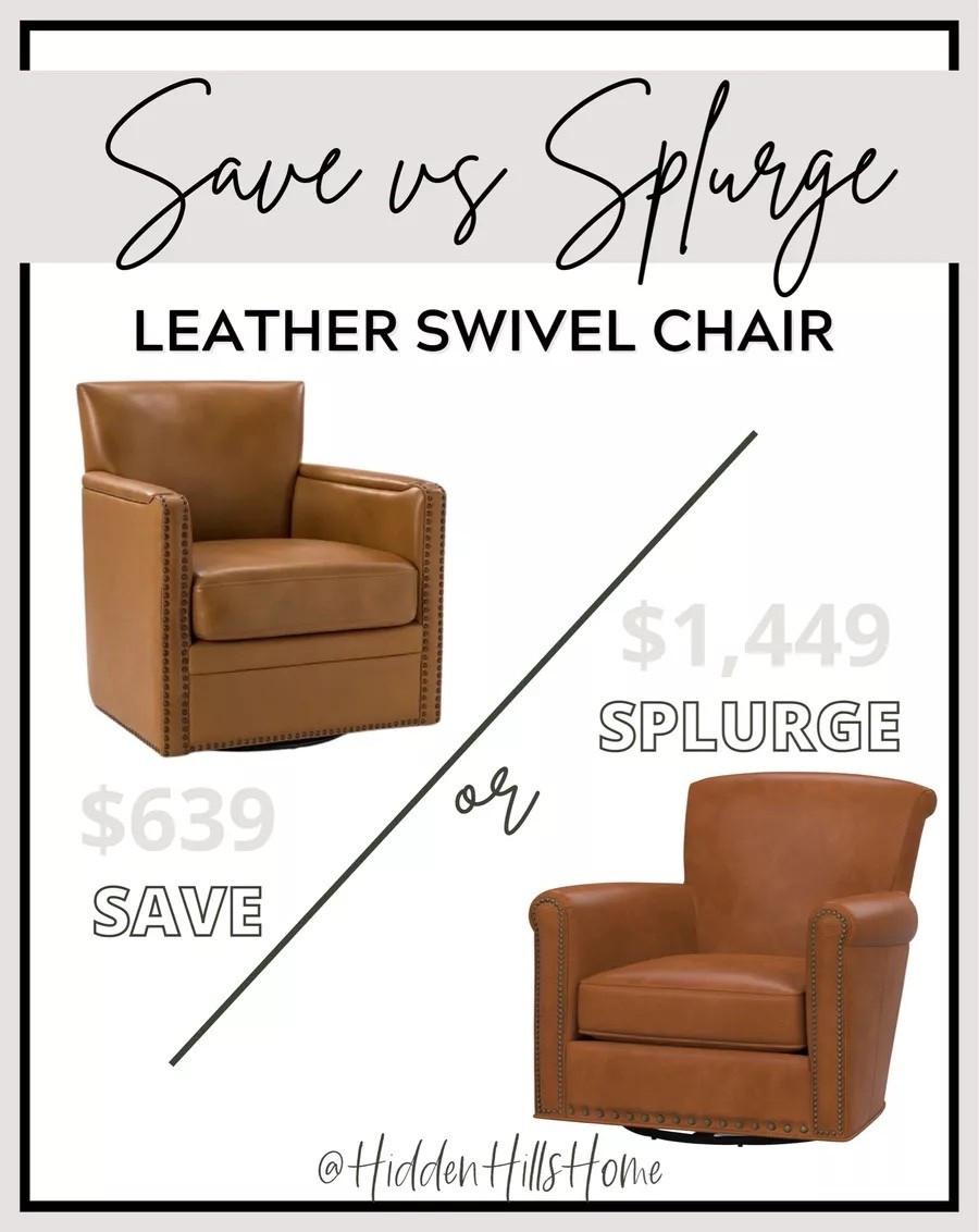 leather swivel chair, Irving roll arm swivel chair dupe, accent chair dupe, home decor dupe, save vs splurge home decor #homedecor #dupe

#LTKFindsUnder100 #LTKSaleAlert #LTKHome