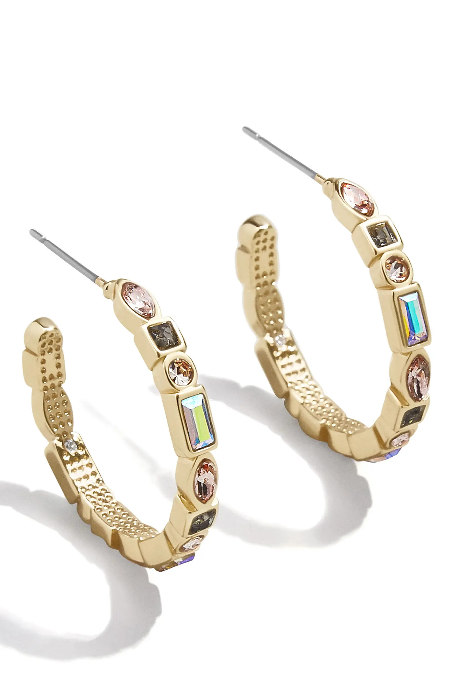 BaubleBar Mixed Crystal Hoop Earrings | Nordstrom | Nordstrom