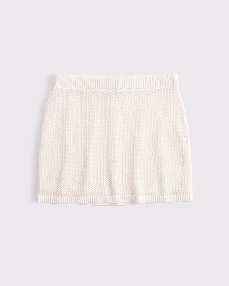 Women's Mid Rise Crochet-Style Mini Skirt | Women's Bottoms | Abercrombie.com | Abercrombie & Fitch (US)