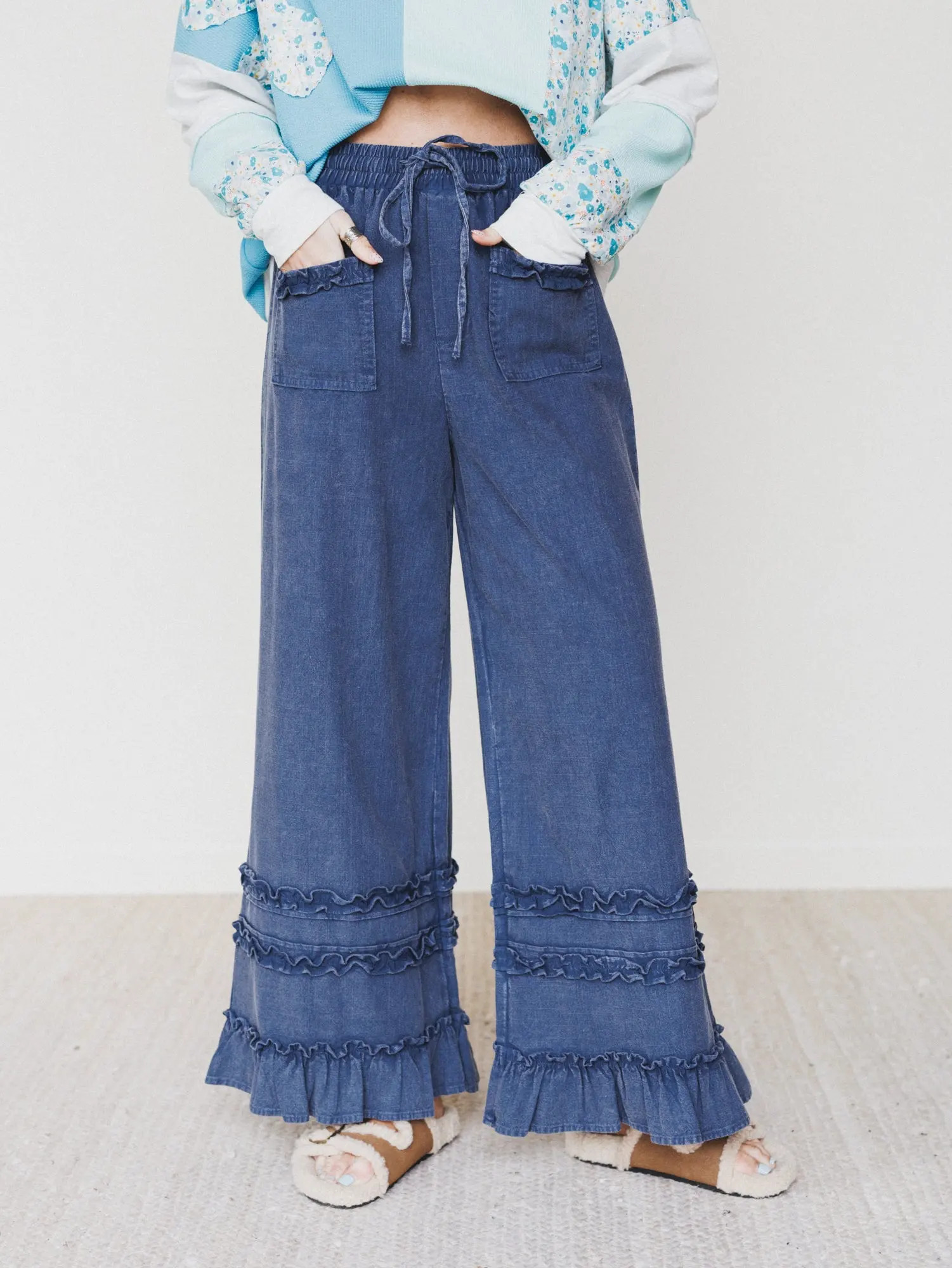 Chase The Horizon Ruffle Pants - Green \u2013 Mittoshop | Three Bird Nest