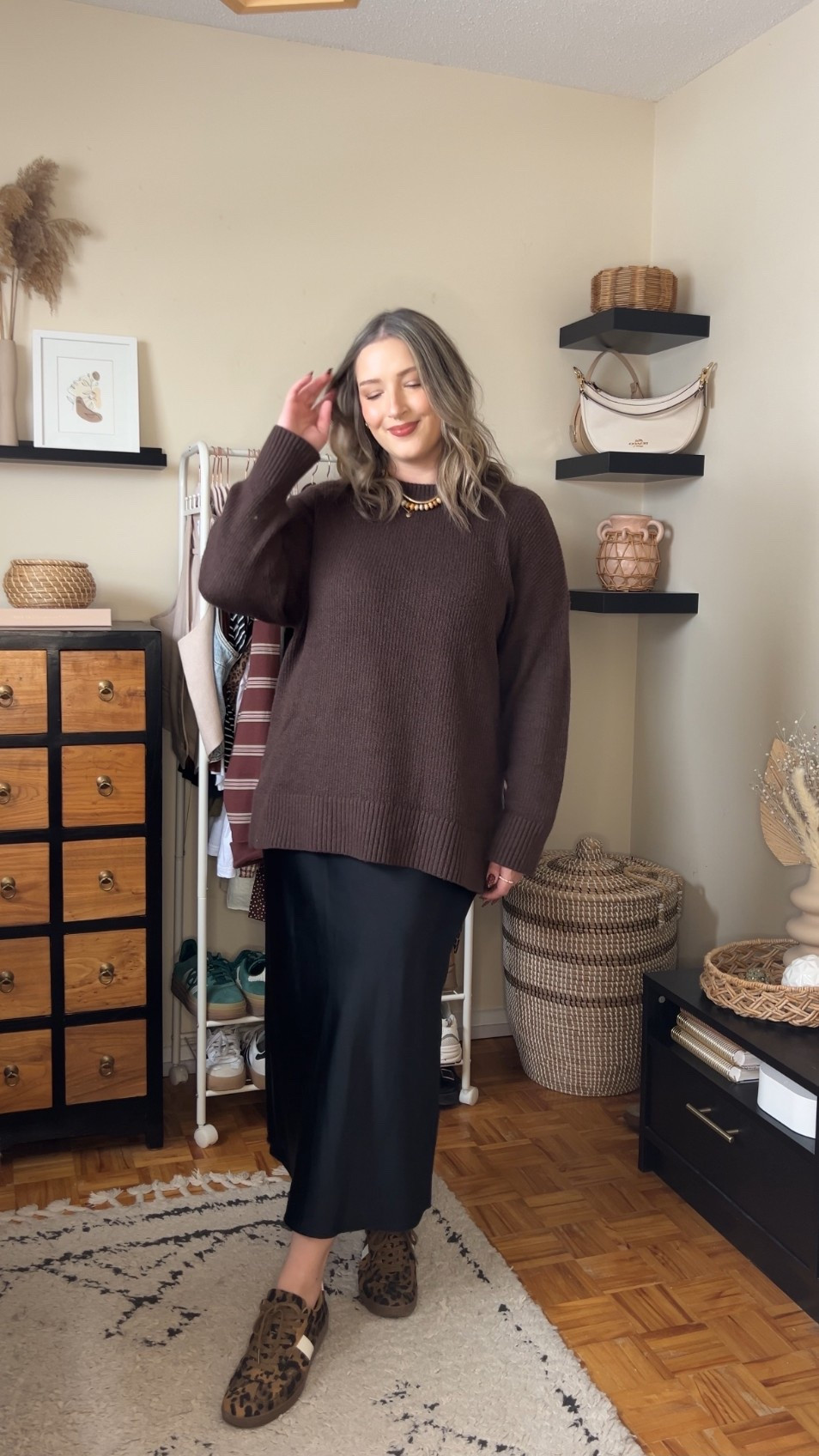 Easy comfy holiday outfit from Old Navy! Sized up to XL in the sweater for an oversized fit. Wearing my usual L in the skirt (linked this year’s version). Canadian links are under “similar products”. Also linked similar leopard sneakers. Thanksgiving outfits, dinner outfits

#LTKfall #LTKmidsize #LTKholiday