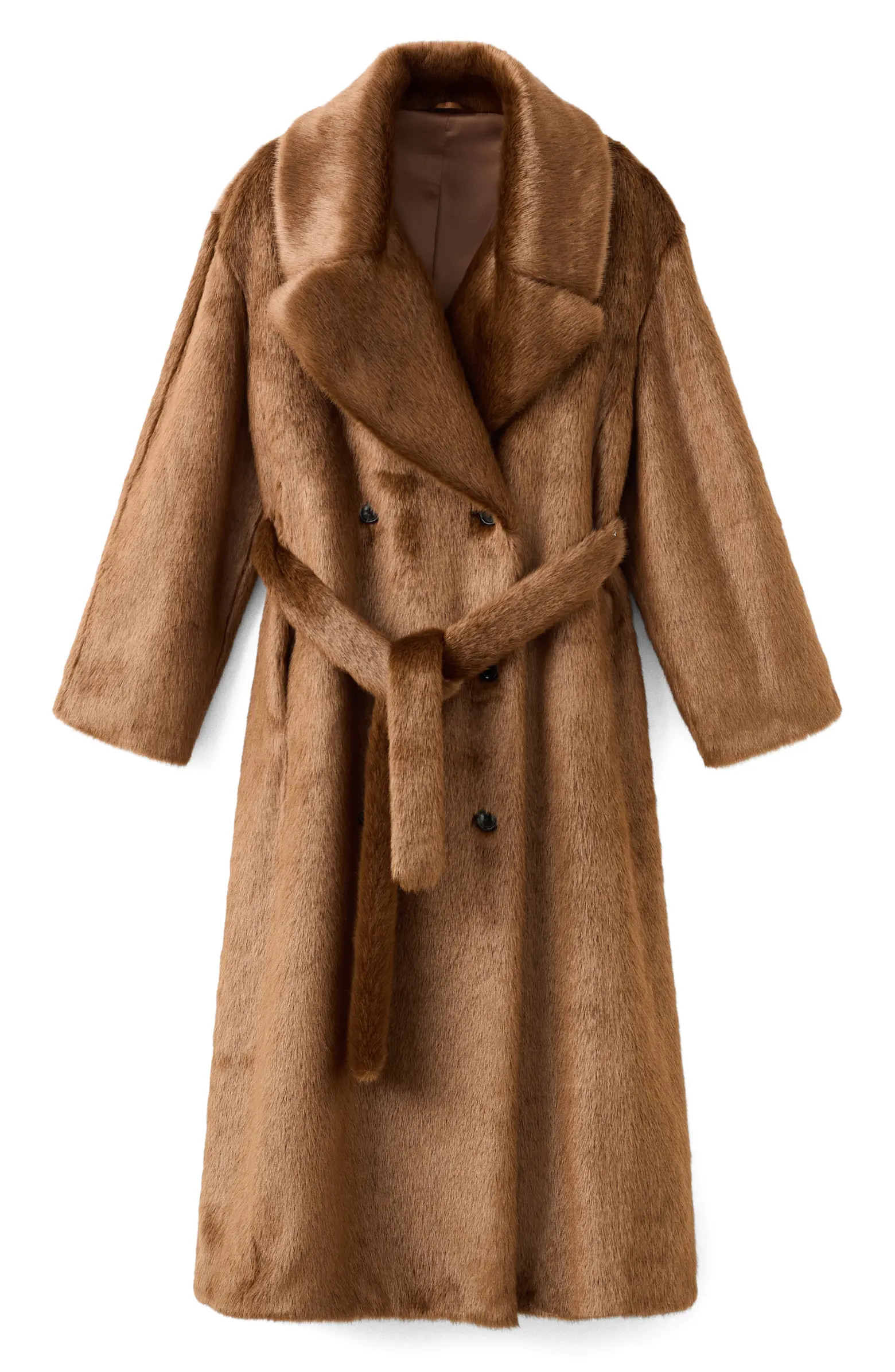 Faux Fur Belted Coat | Nordstrom