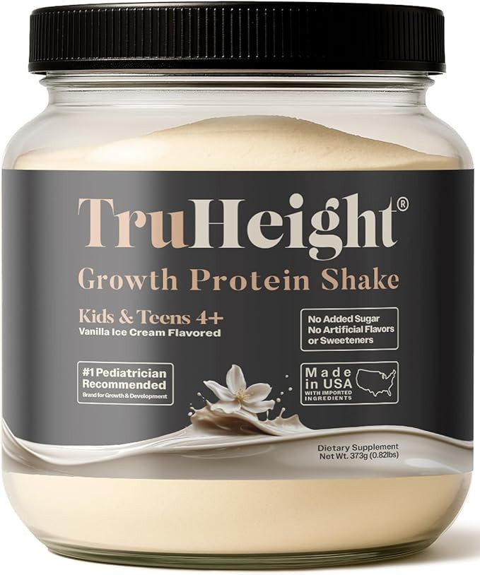 TruHeight Growth Protein Shake (Vanilla Ice Cream Flavor, Whey) Tall Nutrition for Natural Growth... | Amazon (US)