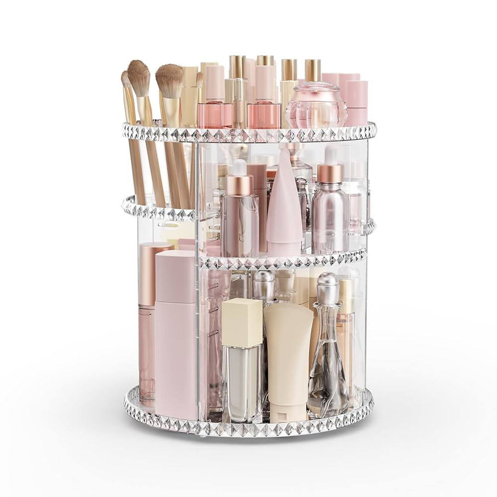 Rotating Makeup Organizer, Adjustable Vanity Organizer, Large Capacity Cosmetic Display Case for ... | Amazon (US)