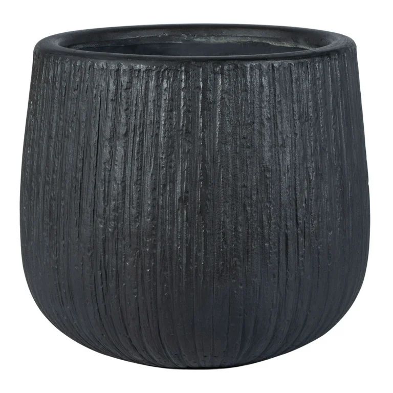 SAFAVIEH Francia Concrete Modern Solid Round Patio Planter, Black | Walmart (US)