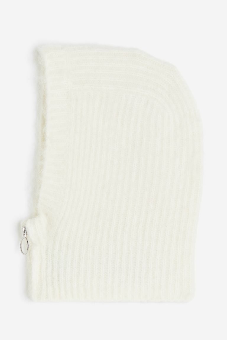 Cagoule en maille côtelée de laine mélangée - Blanc - FEMME | H&M FR | H&M (FR & ES & IT)