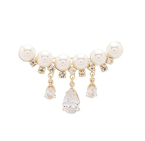 Pearl Brooch Sweater Shawl Clips Faux Rhinestone Pearls Brooch Safety Pin Lapel Pin Badge Dresses Clothing Accessories Jewelry | Amazon (US)