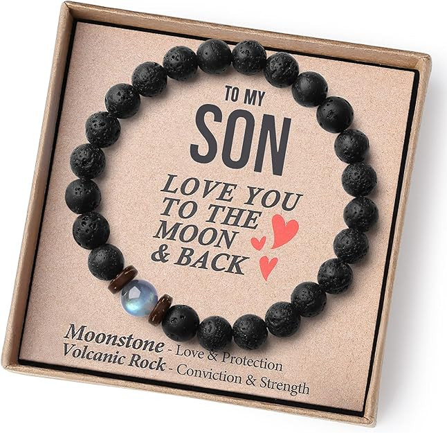 THEMEROL Valentines Day Gifts for Boys/Men-Love/Strength-Natural Gemstone Bracelet for Son Grands... | Amazon (US)