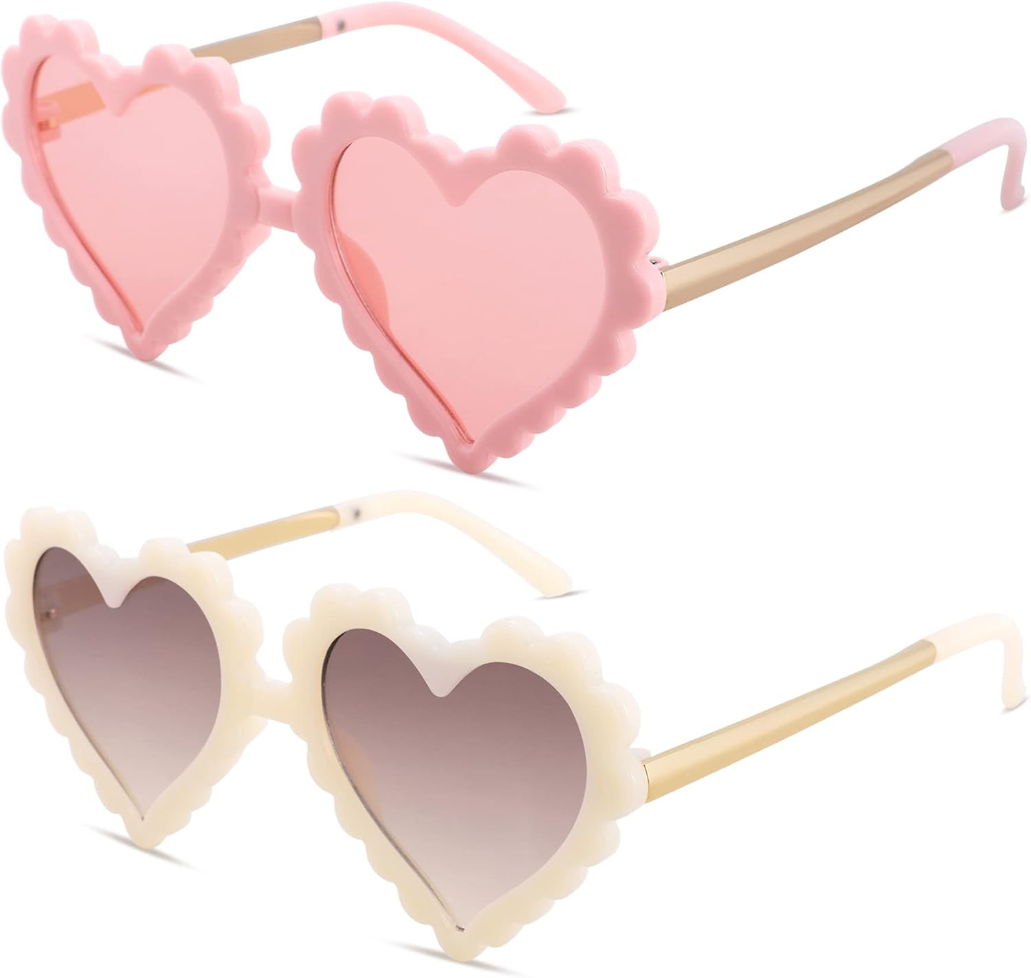 DeBuff Kids Heart Sunglasses for Girls Toddler UV 400 Protection Party Beach Shades Age 3-10 | Amazon (US)