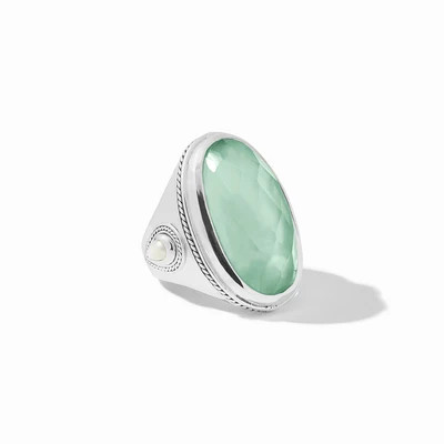 Cannes Statement Ring - Iridescent Aquamarine Blue / 7 | Julie Vos