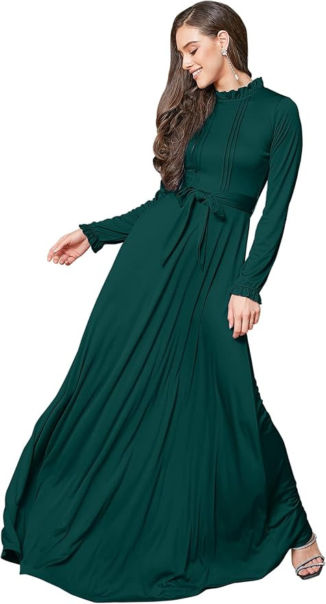 KOH KOH Womens Long Sleeve Elegant Pockets Fall Winter Evening Maxi Dress Gown | Amazon (US)